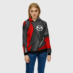 Толстовка-худи женская Mazda sports racing, цвет: 3D-черный — фото 2