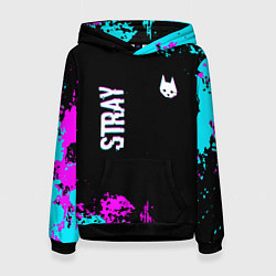 Толстовка-худи женская Stray - краска, цвет: 3D-черный