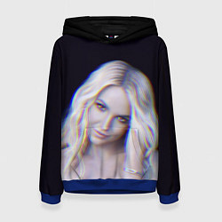 Толстовка-худи женская Britney Spears Glitch, цвет: 3D-синий