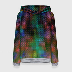 Толстовка-худи женская Неоновый сетчатый узор, цвет: 3D-меланж