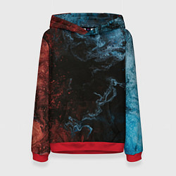 Толстовка-худи женская Тьма и краски, цвет: 3D-красный