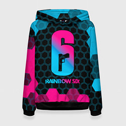 Толстовка-худи женская Rainbow Six - neon gradient, цвет: 3D-черный