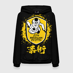Толстовка-худи женская Brazilian fight club Jiu-jitsu Elite, цвет: 3D-черный
