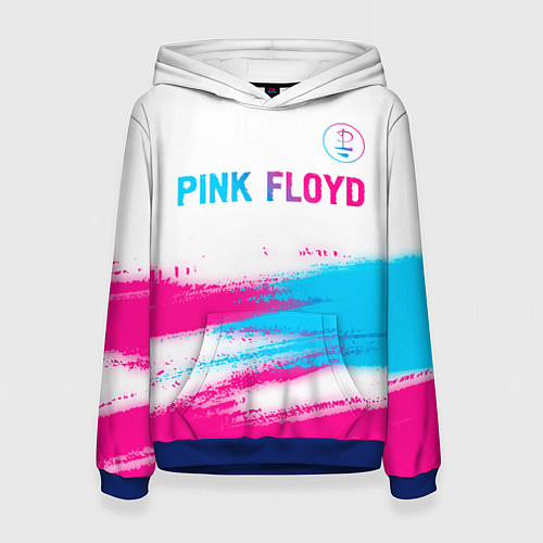 Женская толстовка Pink Floyd neon gradient style: символ сверху / 3D-Синий – фото 1