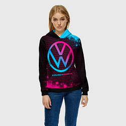 Толстовка-худи женская Volkswagen - neon gradient, цвет: 3D-черный — фото 2
