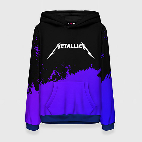 Женская толстовка Metallica purple grunge / 3D-Синий – фото 1