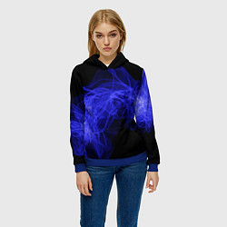Толстовка-худи женская Синяя звуковая волна, цвет: 3D-синий — фото 2