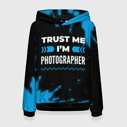 Толстовка-худи женская Trust me Im photographer dark, цвет: 3D-черный