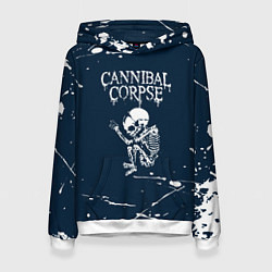 Толстовка-худи женская Cannibal Corpse - брызги, цвет: 3D-белый