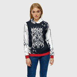 Толстовка-худи женская Bring Me the Horizon краска, цвет: 3D-красный — фото 2