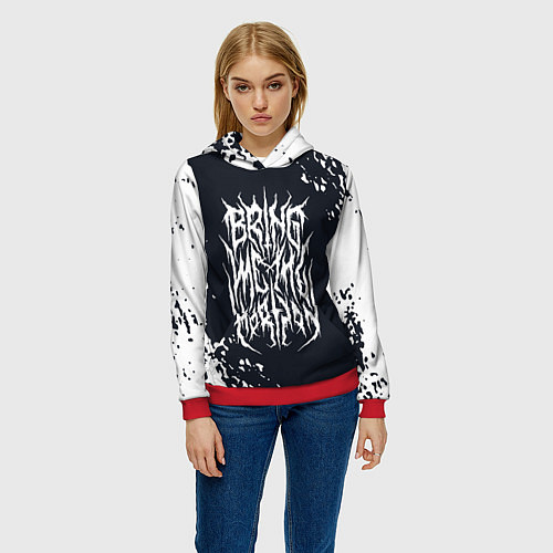 Женская толстовка Bring Me the Horizon краска / 3D-Красный – фото 3