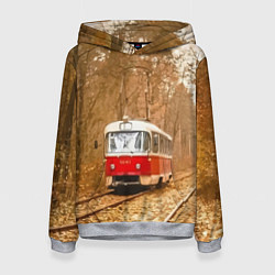Толстовка-худи женская Одинокий трамвай - Россия, цвет: 3D-меланж