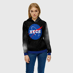 Толстовка-худи женская Леся Наса космос, цвет: 3D-синий — фото 2