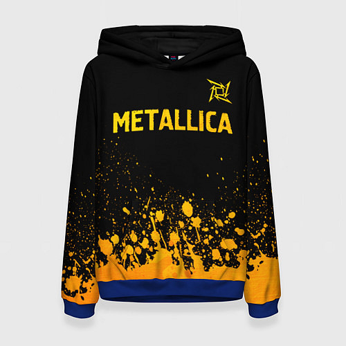 Женская толстовка Metallica - gold gradient: символ сверху / 3D-Синий – фото 1