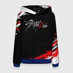 Толстовка-худи женская Stray kids - краска, цвет: 3D-синий