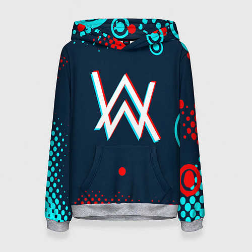 Женская толстовка Alan walker - неон / 3D-Меланж – фото 1