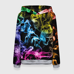 Толстовка-худи женская Эйфория в дыму, цвет: 3D-меланж