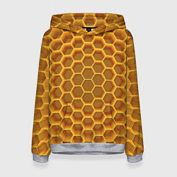 Толстовка-худи женская Volumetric honeycombs, цвет: 3D-меланж