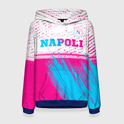 Толстовка-худи женская Napoli neon gradient style: символ сверху, цвет: 3D-синий