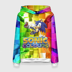 Толстовка-худи женская Sonic Colours - Hedgehog - Video game, цвет: 3D-белый