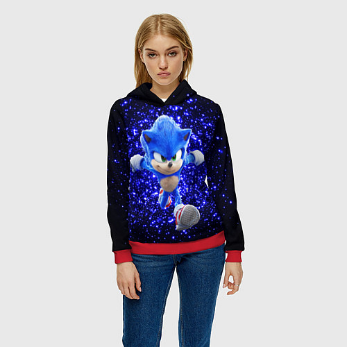 Женская толстовка Sonic sequins / 3D-Красный – фото 3