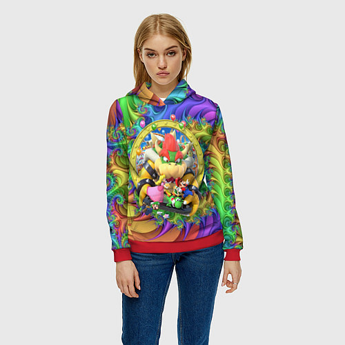 Женская толстовка Mario Party - Team of heroes / 3D-Красный – фото 3