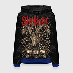 Толстовка-худи женская Slipknot - goat head, цвет: 3D-синий