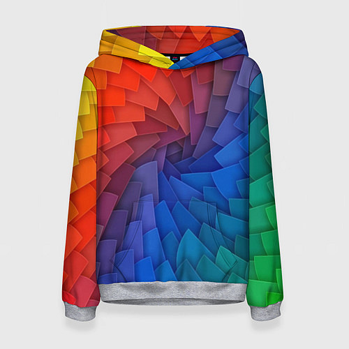 Женская толстовка Листы цветной бумаги / 3D-Меланж – фото 1