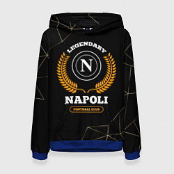 Толстовка-худи женская Лого Napoli и надпись legendary football club на т, цвет: 3D-синий