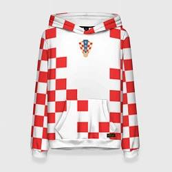 Толстовка-худи женская Сборная Хорватии форма к чемпионату мира 2022, цвет: 3D-белый