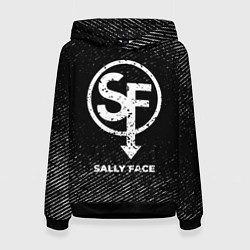 Толстовка-худи женская Sally Face с потертостями на темном фоне, цвет: 3D-черный