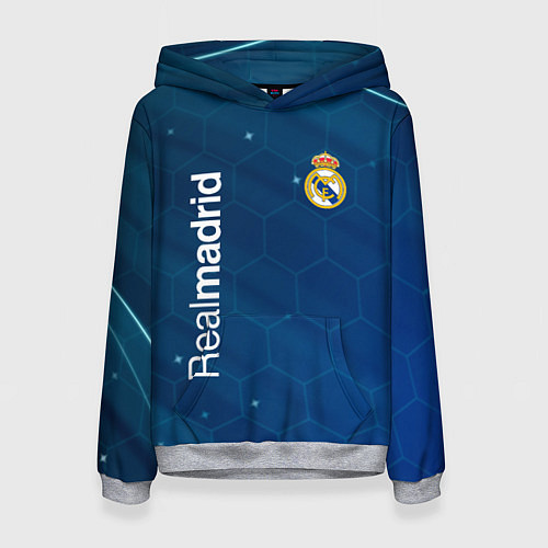 Женская толстовка Real madrid голубая абстракция / 3D-Меланж – фото 1