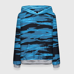 Толстовка-худи женская Волны Камуфляж, цвет: 3D-меланж