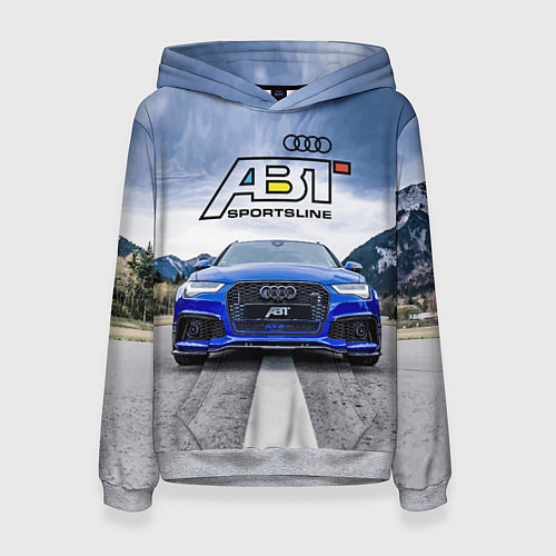 Женская толстовка Audi ABT - sportsline на трассе / 3D-Меланж – фото 1