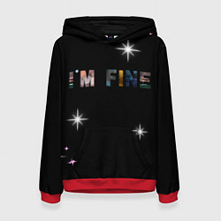 Толстовка-худи женская Надпись, цвет: 3D-красный