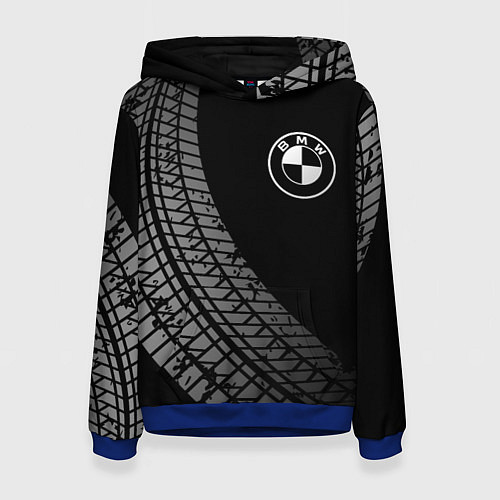 Женская толстовка BMW tire tracks / 3D-Синий – фото 1