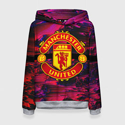 Толстовка-худи женская Manchester United, цвет: 3D-меланж