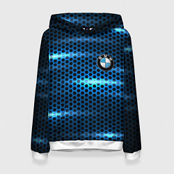 Толстовка-худи женская BMW texture, цвет: 3D-белый