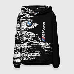 Толстовка-худи женская BMW M Power - pattern, цвет: 3D-черный