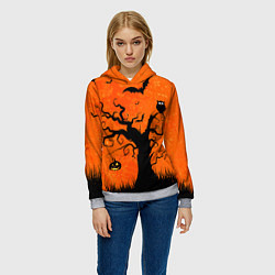 Толстовка-худи женская Мрачное дерево, цвет: 3D-меланж — фото 2