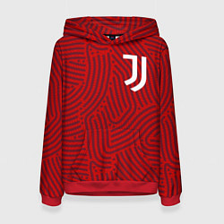 Толстовка-худи женская Juventus отпечатки, цвет: 3D-красный