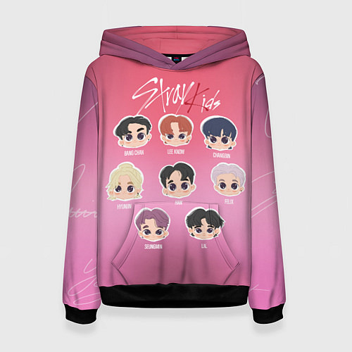 Женская толстовка Chibi Stray Kids / 3D-Черный – фото 1