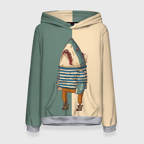 Женская толстовка Акула-моряк / 3D-Меланж – фото 1