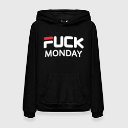 Толстовка-худи женская Fuck monday - antibrand, fila, цвет: 3D-черный