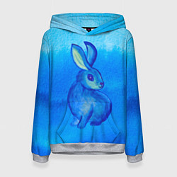Толстовка-худи женская Водяной кролик символ 2023, цвет: 3D-меланж