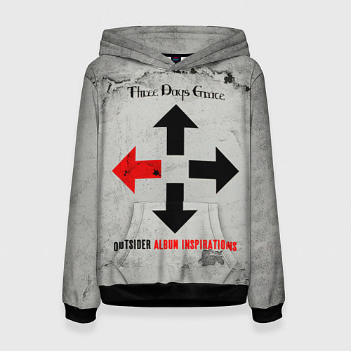 Женская толстовка Outsider Album Inspirations - Three Days Grace / 3D-Черный – фото 1