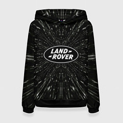 Толстовка-худи женская Ленд Ровер эмблема, автомобильная тема, цвет: 3D-черный
