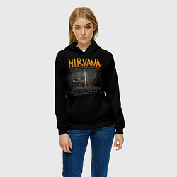 Толстовка-худи женская Nirvana отрывок, цвет: 3D-черный — фото 2