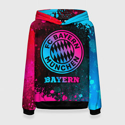 Толстовка-худи женская Bayern - neon gradient, цвет: 3D-черный