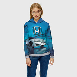 Толстовка-худи женская Honda concept - Japan, цвет: 3D-меланж — фото 2